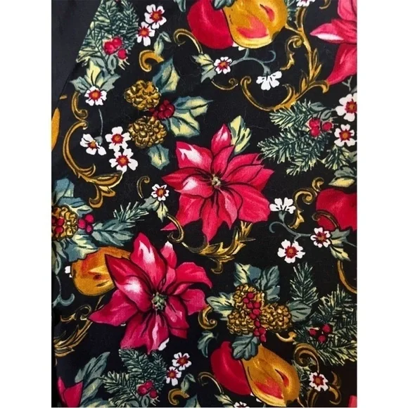 Vintage NUTCRACKER Womens Vest Christmas Holly Poinsettia Floral Multicolor - Picture 4 of 9